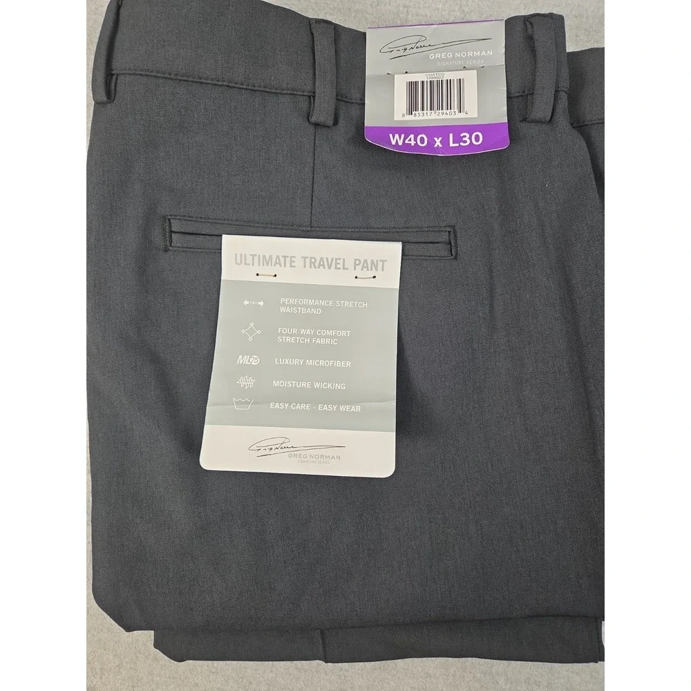 Greg Norman Ultimate Travel Pants 40x30 Luxury Performance Stretch Golf NEW